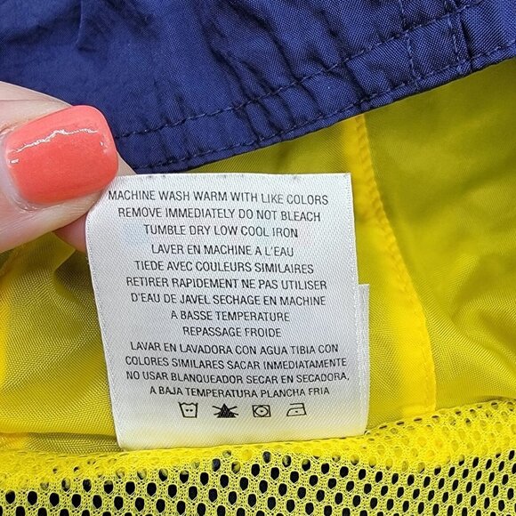 Vintage 90s Adidas Girl Windbreaker Jacket Size Medium Half Zip Navy Blue Orange - Picture 16 of 16